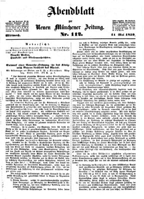 Neue Münchener Zeitung. Morgenblatt (Süddeutsche Presse) Mittwoch 11. Mai 1859