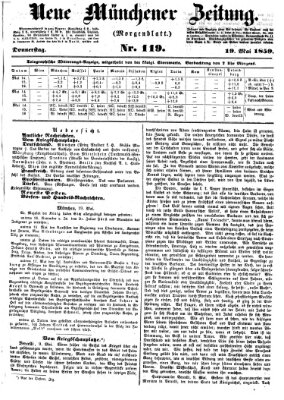 Neue Münchener Zeitung. Morgenblatt (Süddeutsche Presse) Donnerstag 19. Mai 1859