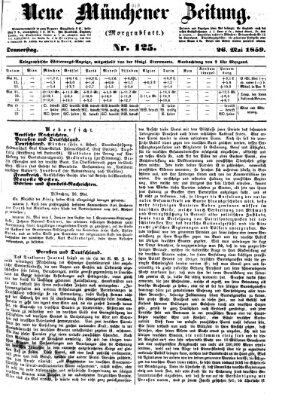 Neue Münchener Zeitung. Morgenblatt (Süddeutsche Presse) Donnerstag 26. Mai 1859