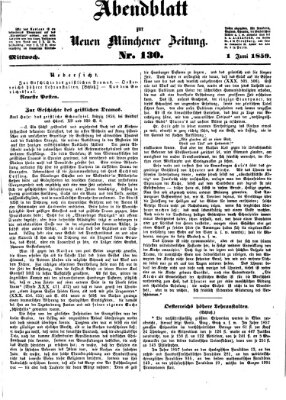 Neue Münchener Zeitung. Morgenblatt (Süddeutsche Presse) Mittwoch 1. Juni 1859