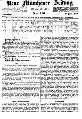 Neue Münchener Zeitung. Morgenblatt (Süddeutsche Presse) Donnerstag 2. Juni 1859