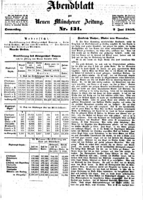 Neue Münchener Zeitung. Morgenblatt (Süddeutsche Presse) Donnerstag 2. Juni 1859