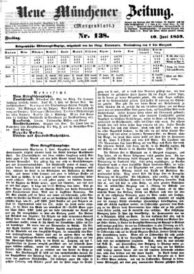 Neue Münchener Zeitung. Morgenblatt (Süddeutsche Presse) Freitag 10. Juni 1859