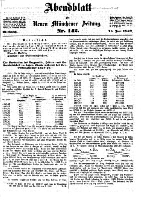 Neue Münchener Zeitung. Morgenblatt (Süddeutsche Presse) Mittwoch 15. Juni 1859