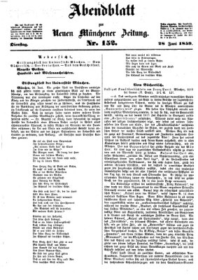 Neue Münchener Zeitung. Morgenblatt (Süddeutsche Presse) Dienstag 28. Juni 1859