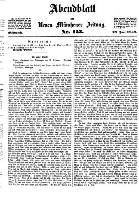 Neue Münchener Zeitung. Morgenblatt (Süddeutsche Presse) Mittwoch 29. Juni 1859