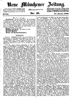 Neue Münchener Zeitung. Morgenblatt (Süddeutsche Presse) Freitag 24. Februar 1860