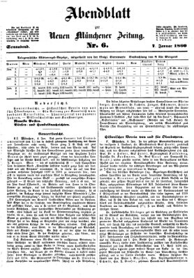 Neue Münchener Zeitung. Morgenblatt (Süddeutsche Presse) Samstag 7. Januar 1860