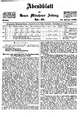 Neue Münchener Zeitung. Morgenblatt (Süddeutsche Presse) Freitag 24. Februar 1860