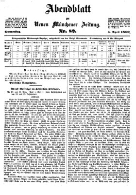 Neue Münchener Zeitung. Morgenblatt (Süddeutsche Presse) Donnerstag 5. April 1860