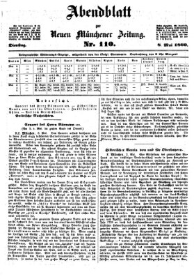 Neue Münchener Zeitung. Morgenblatt (Süddeutsche Presse) Dienstag 8. Mai 1860