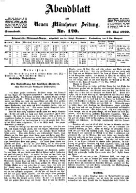 Neue Münchener Zeitung. Morgenblatt (Süddeutsche Presse) Samstag 19. Mai 1860