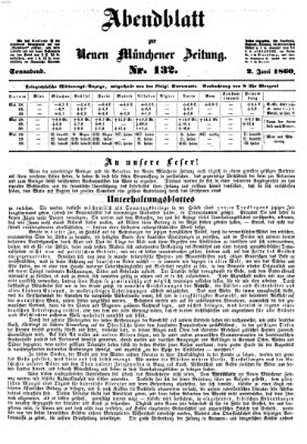 Neue Münchener Zeitung. Morgenblatt (Süddeutsche Presse) Samstag 2. Juni 1860