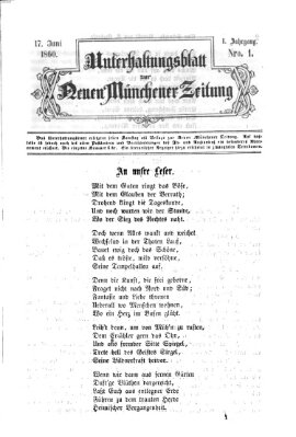 Neue Münchener Zeitung. Morgenblatt (Süddeutsche Presse) Sonntag 17. Juni 1860