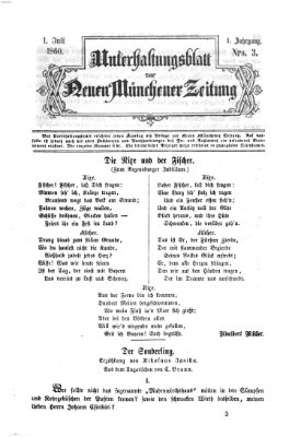 Neue Münchener Zeitung. Morgenblatt (Süddeutsche Presse) Sonntag 1. Juli 1860