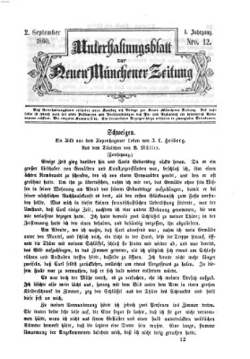 Neue Münchener Zeitung. Morgenblatt (Süddeutsche Presse) Sonntag 2. September 1860