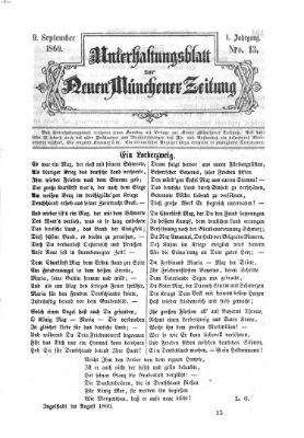 Neue Münchener Zeitung. Morgenblatt (Süddeutsche Presse) Sonntag 9. September 1860