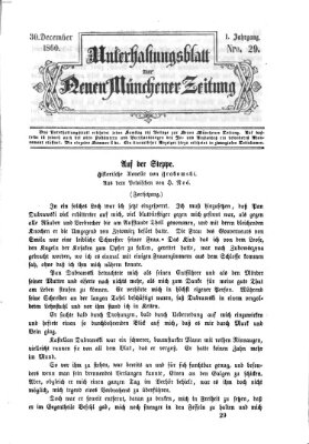 Neue Münchener Zeitung. Morgenblatt (Süddeutsche Presse) Sonntag 30. Dezember 1860