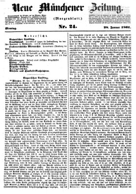 Neue Münchener Zeitung. Morgenblatt (Süddeutsche Presse) Montag 28. Januar 1861