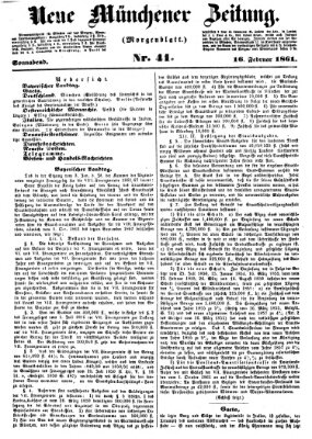 Neue Münchener Zeitung. Morgenblatt (Süddeutsche Presse) Samstag 16. Februar 1861