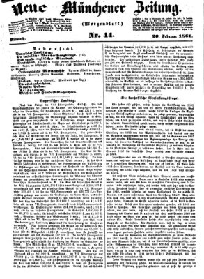 Neue Münchener Zeitung. Morgenblatt (Süddeutsche Presse) Mittwoch 20. Februar 1861