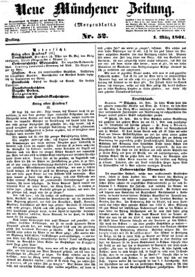 Neue Münchener Zeitung. Morgenblatt (Süddeutsche Presse) Freitag 1. März 1861