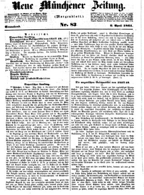 Neue Münchener Zeitung. Morgenblatt (Süddeutsche Presse) Samstag 6. April 1861