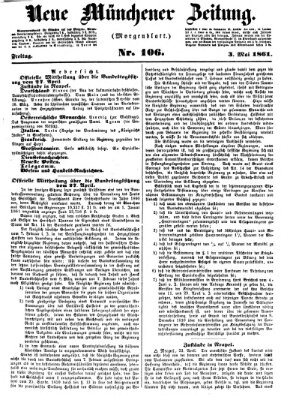 Neue Münchener Zeitung. Morgenblatt (Süddeutsche Presse) Freitag 3. Mai 1861