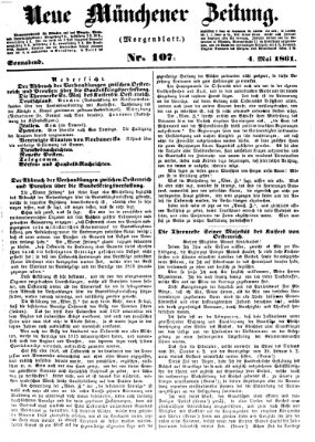 Neue Münchener Zeitung. Morgenblatt (Süddeutsche Presse) Samstag 4. Mai 1861