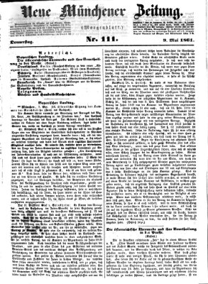 Neue Münchener Zeitung. Morgenblatt (Süddeutsche Presse) Donnerstag 9. Mai 1861