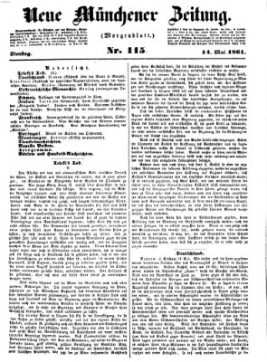 Neue Münchener Zeitung. Morgenblatt (Süddeutsche Presse) Dienstag 14. Mai 1861