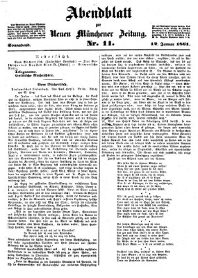 Neue Münchener Zeitung. Morgenblatt (Süddeutsche Presse) Samstag 12. Januar 1861