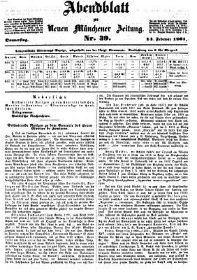 Neue Münchener Zeitung. Morgenblatt (Süddeutsche Presse) Donnerstag 14. Februar 1861