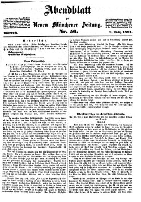 Neue Münchener Zeitung. Morgenblatt (Süddeutsche Presse) Mittwoch 6. März 1861