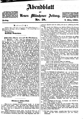 Neue Münchener Zeitung. Morgenblatt (Süddeutsche Presse) Freitag 8. März 1861