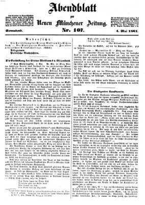 Neue Münchener Zeitung. Morgenblatt (Süddeutsche Presse) Samstag 4. Mai 1861