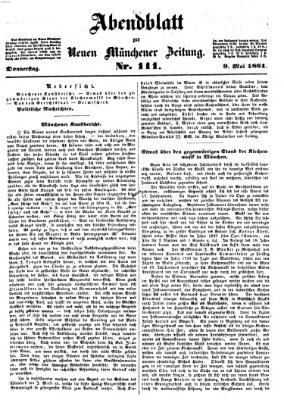 Neue Münchener Zeitung. Morgenblatt (Süddeutsche Presse) Donnerstag 9. Mai 1861