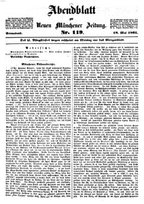 Neue Münchener Zeitung. Morgenblatt (Süddeutsche Presse) Samstag 18. Mai 1861