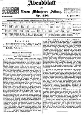 Neue Münchener Zeitung. Morgenblatt (Süddeutsche Presse) Samstag 1. Juni 1861