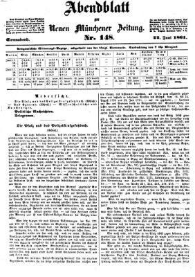 Neue Münchener Zeitung. Morgenblatt (Süddeutsche Presse) Samstag 22. Juni 1861