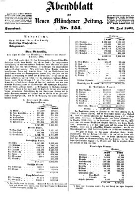 Neue Münchener Zeitung. Morgenblatt (Süddeutsche Presse) Samstag 29. Juni 1861