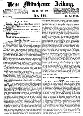 Neue Münchener Zeitung. Morgenblatt (Süddeutsche Presse) Donnerstag 11. Juli 1861