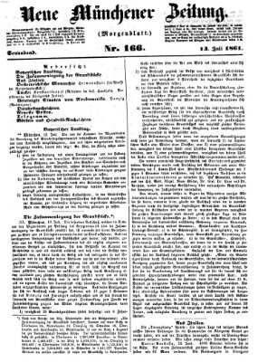 Neue Münchener Zeitung. Morgenblatt (Süddeutsche Presse) Samstag 13. Juli 1861