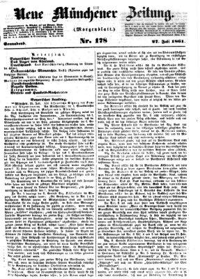 Neue Münchener Zeitung. Morgenblatt (Süddeutsche Presse) Samstag 27. Juli 1861