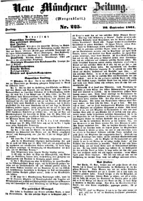 Neue Münchener Zeitung. Morgenblatt (Süddeutsche Presse) Freitag 20. September 1861