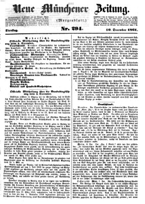 Neue Münchener Zeitung. Morgenblatt (Süddeutsche Presse) Dienstag 10. Dezember 1861