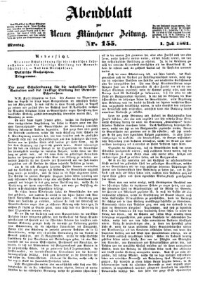 Neue Münchener Zeitung. Morgenblatt (Süddeutsche Presse) Montag 1. Juli 1861