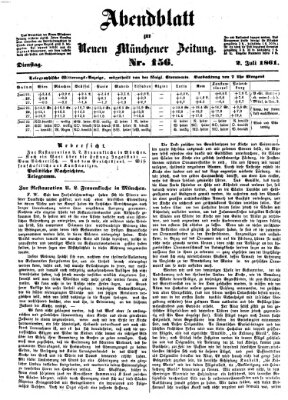 Neue Münchener Zeitung. Morgenblatt (Süddeutsche Presse) Dienstag 2. Juli 1861