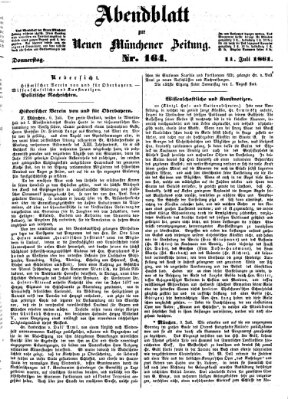 Neue Münchener Zeitung. Morgenblatt (Süddeutsche Presse) Donnerstag 11. Juli 1861