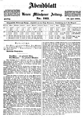 Neue Münchener Zeitung. Morgenblatt (Süddeutsche Presse) Freitag 12. Juli 1861